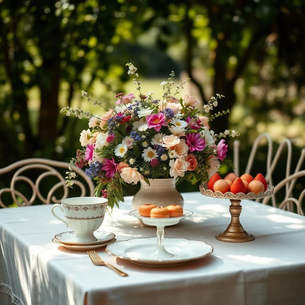 Garden party table setting
